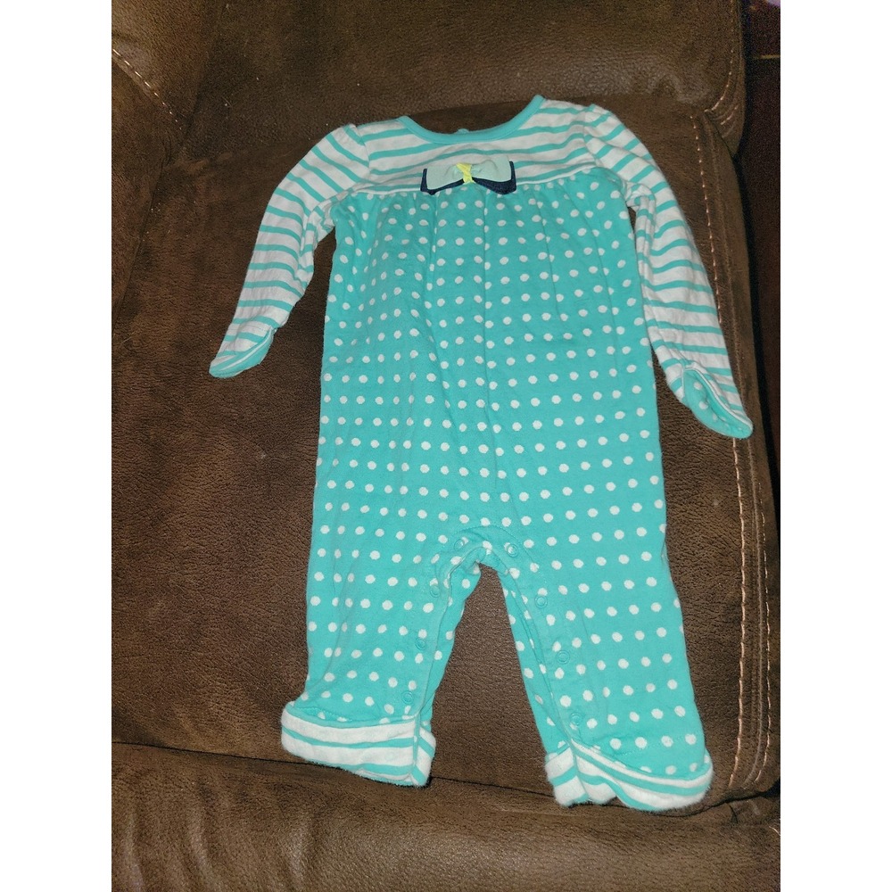 Gymboree layette line tiny teal romper 1 piece sleeper‎ 3 6 months